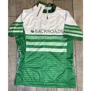 Garneau Women’s Cycling Jersey Medium Green White Backroads Short Sleeve NWT